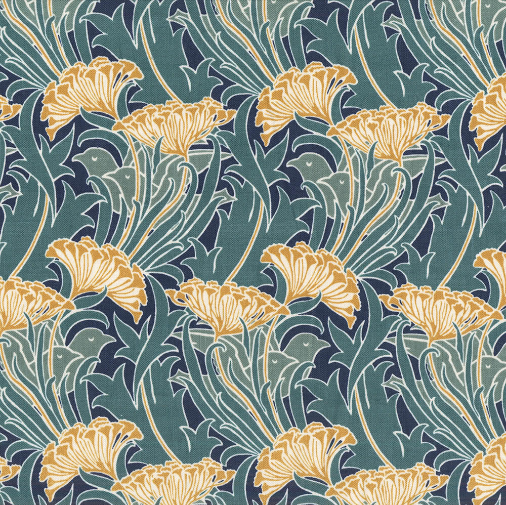 FreeSpirit Fabrics Lodden by William Morris Laceflower Teal